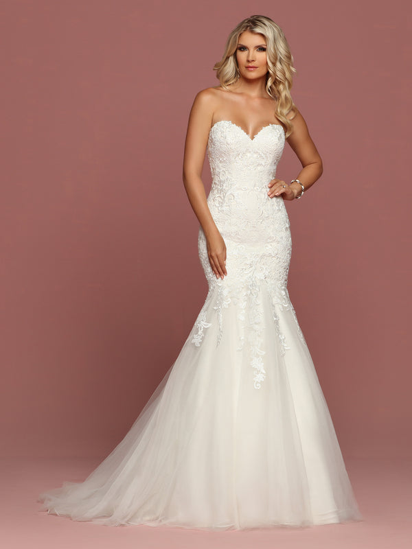 Davinci Bridal 50502 Strapless Lace Sweetheart Tulle Wedding Dress Butn Glass Slipper Formals 5443