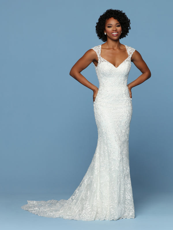 Davinci Bridal 50546 Embroidered Tulle Fitted Mermaid Wedding Dress Ke ...