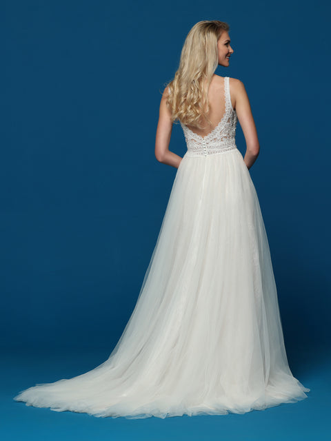 Davinci Bridal 50682 Long Chiffon Beaded A Line wedding dress Bridal G –  Glass Slipper Formals