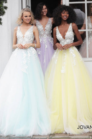 yellow floral prom dresses