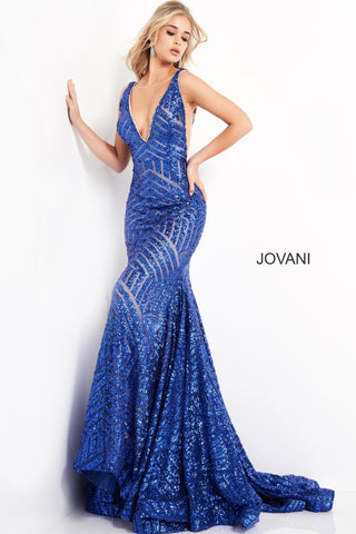 Jovani 59762 Sequin Embellished Mermaid prom dress Pageant Gown plungi ...