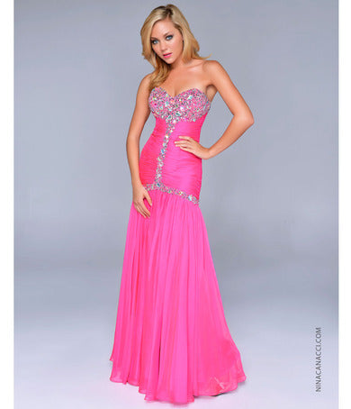 Nina Canacci 1041 Bubble Gum Size 4 prom dress pageant Mermaid – Glass ...