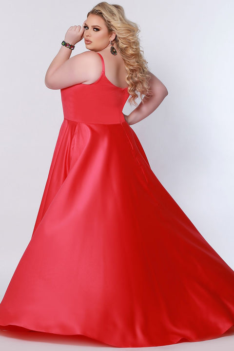 Sydneys Closet SC7375 Long Prom Dress A-line Plus Size Maxi Slit Shimm – Glass  Slipper Formals