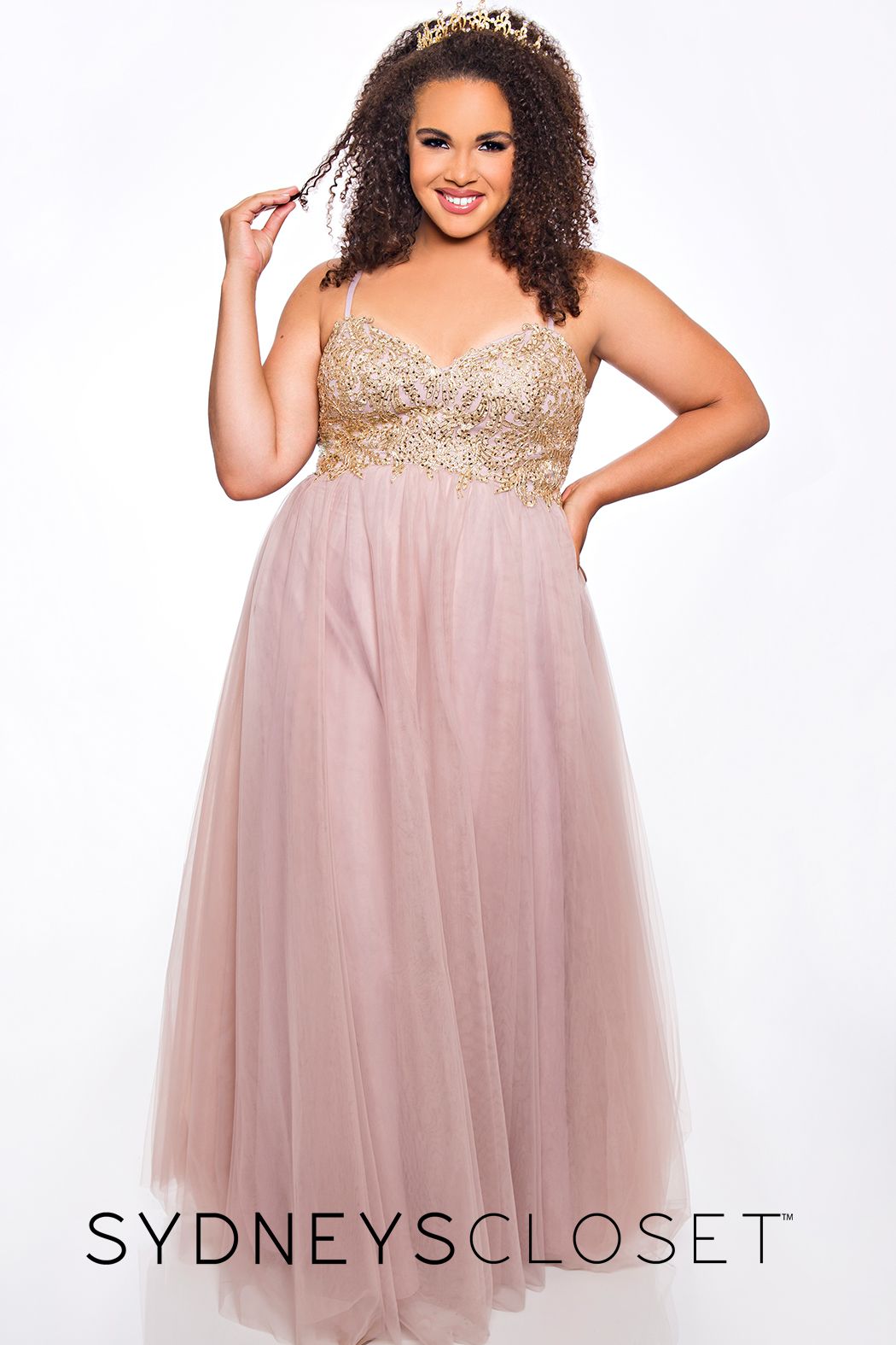 typisk Emuler Klappe Sydney's Closet SC7309 plus sized prom dress evening gown A line tulle –  Glass Slipper Formals