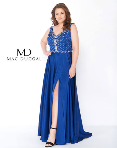 mac duggal royal blue dress