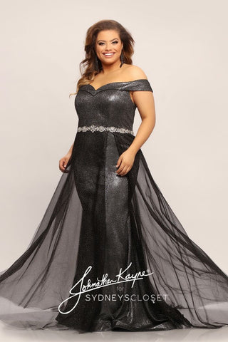 off the shoulder flowy prom dress