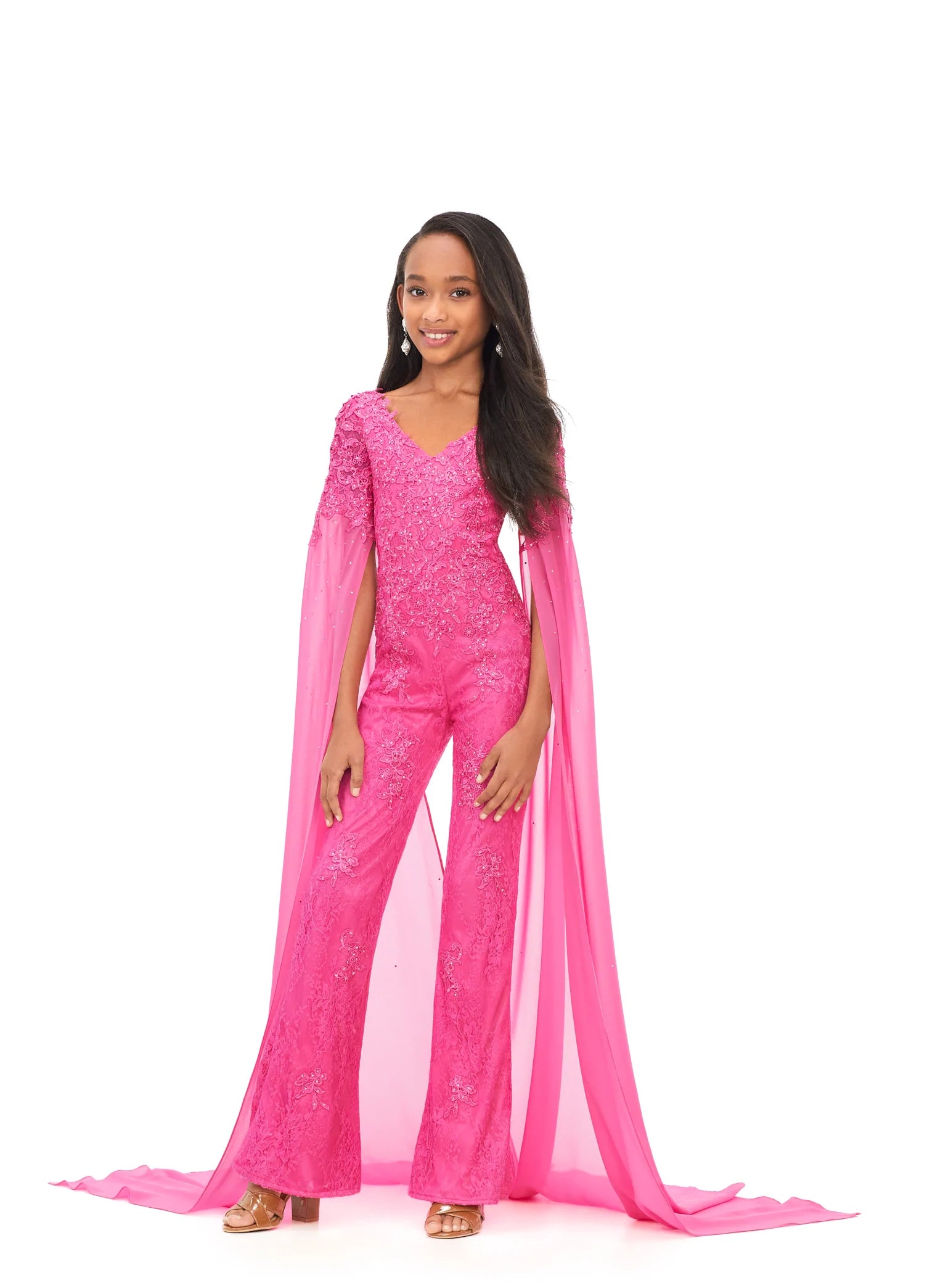 Ashley Lauren Kids 8209 Size 14 Fuchsia Two Piece Jumpsuit Suit Bell B –  Glass Slipper Formals