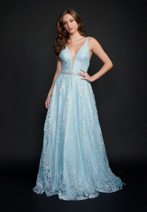 Nina Canacci 2240 Black Royal Prom Dress Floral Lace Dress size 10 – Glass  Slipper Formals