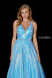 Amarra 87293 Size 0 Sequin A Line Ballgown V Neck Prom Dress Formal Pageant Gown