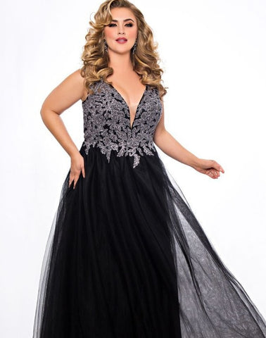 Closet SC 7298 sleeveless tulle prom dress ball gown plus size – Glass Slipper Formals