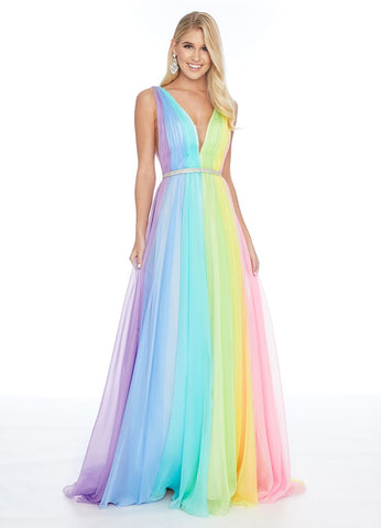 Ashley Lauren 1863 Pastel Rainbow Prom 