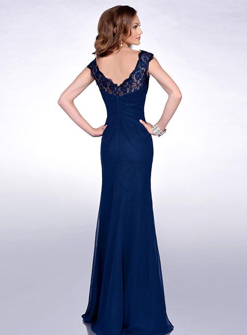 Sydneys Closet SC8111 Size 22 Blue Short Sequin Long Sleeve Plus Size  Formal Cocktail dress V Neck Gown