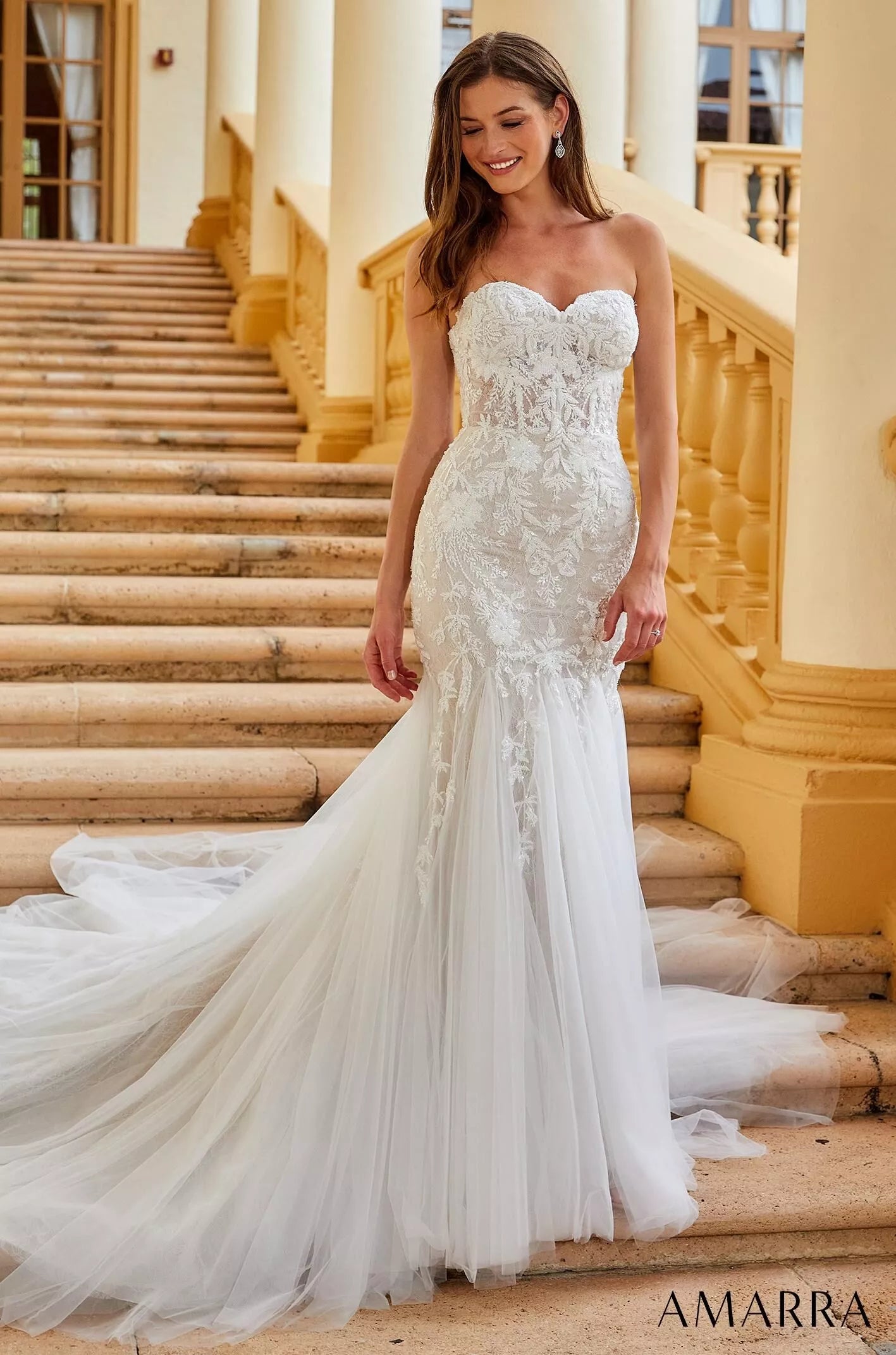 TALIA / Mermaid Wedding Dress with Strapless Bodice - LaceMarry