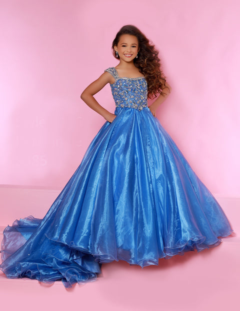 Amazon.com: MuchXi Princess Long Flower Girls Pageant Dresses Kids Prom  Puffy Tulle Ball Gown 2-12 Year Old Blue Custom Made: Clothing, Shoes &  Jewelry