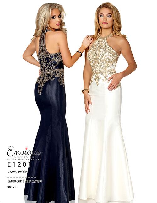 Envious Couture E1201 Size 8 Ivory Mermaid High neck Prom Dress Formal ...