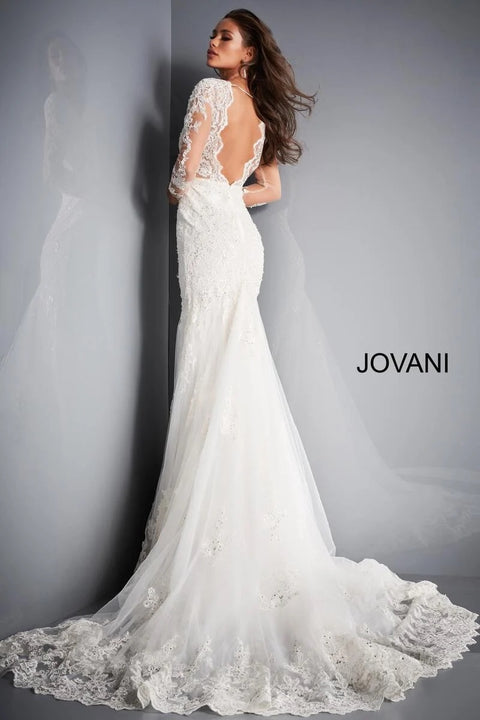 Jovani Bridal - JB07161 Sheer Lace Corset Bridal Gown – Couture Candy