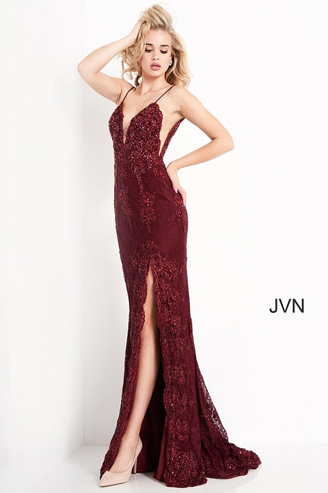 Jovani JVN03104 Long Fitted Ruched Satin Prom Dress Evening Gown Cowl – Glass  Slipper Formals