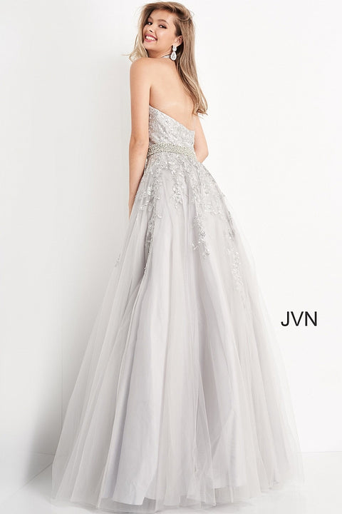 Jovani JVN4271 Long Floral Lace Embroidered Prom Dress Ball Gown