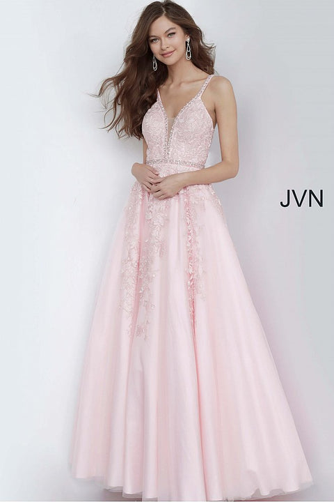 Jovani JVN66695 Size 10 Blush Lace Pearls Embellished Prom Dress Pagea –  Glass Slipper Formals