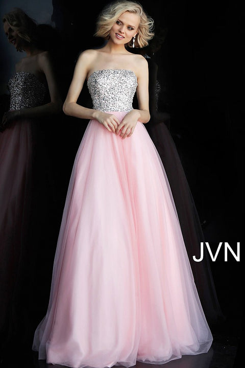 Jovani JVN52131 Prom Dress Ballgown embellished bodice tulle skirt