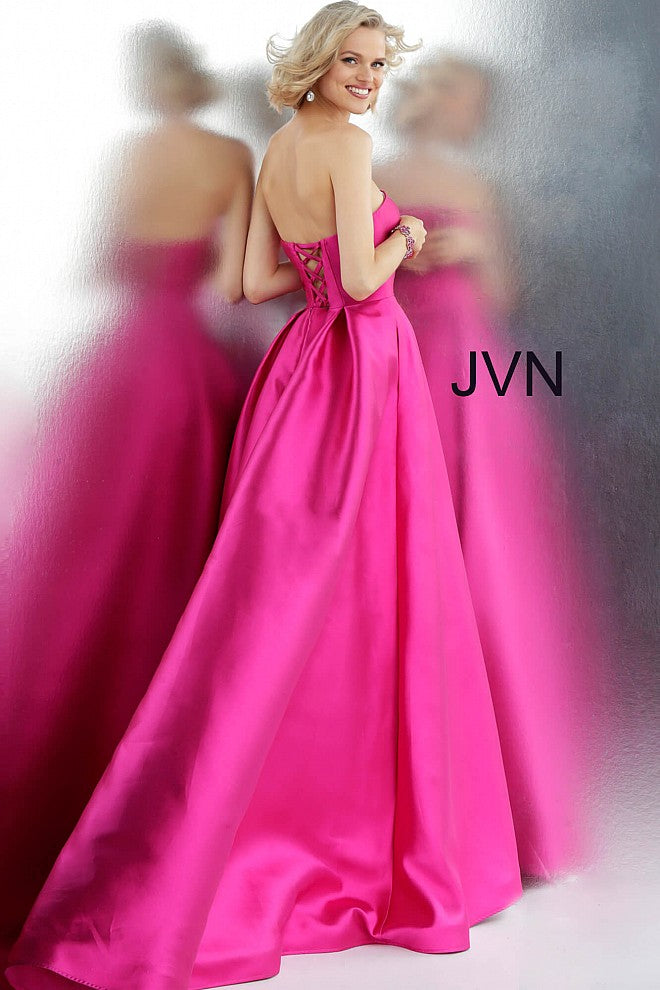 Jvn By Jovani 62633 Strapless Straight Neckline Prom Dress Ballgown Evening Gown Glass Slipper 1156