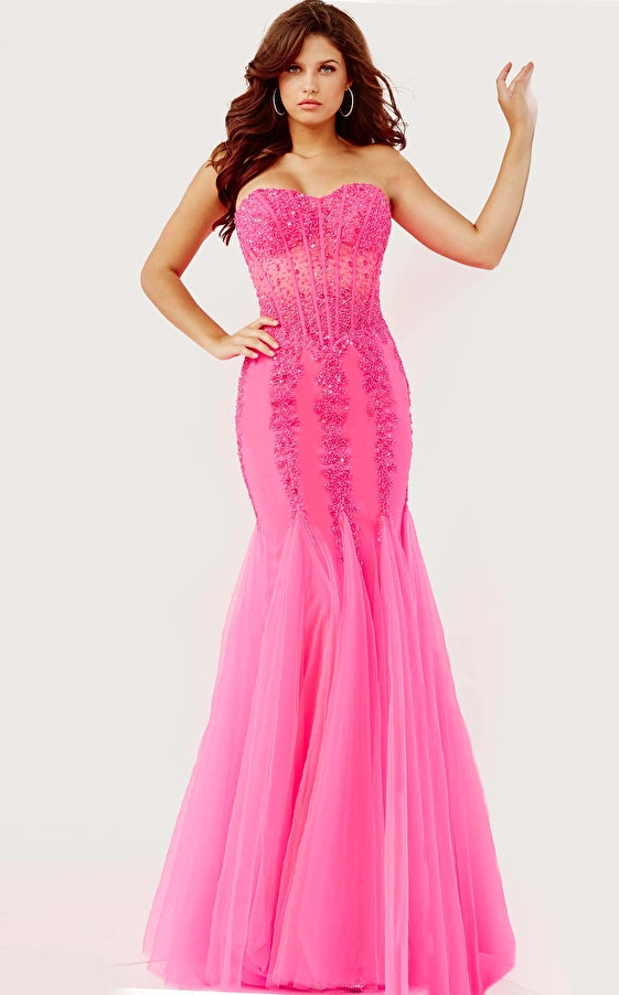 Sexy Blush Pink Off-shoulder Corset Top Mermaid Lace Long Prom Dress, –  SposaBridal