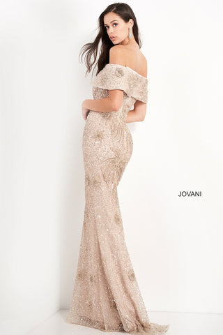 jovani bridal bardot dress in white