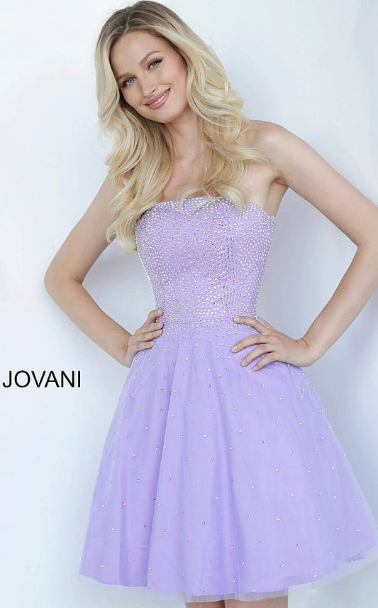 Jovani Kids K03524 short fit and flare strapless formal dress for girl –  Glass Slipper Formals