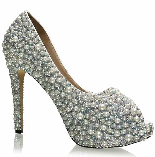 silver glitter prom heels