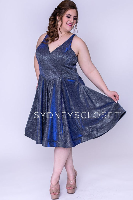 Sydney's Closet CE2014 Plus Sized Jumpsuit one shoulder ruffle pants suit  CE 2014