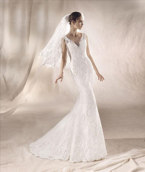 White One Bridal OLIOLA Size 16 Pronovias Wedding Dress Lace Off