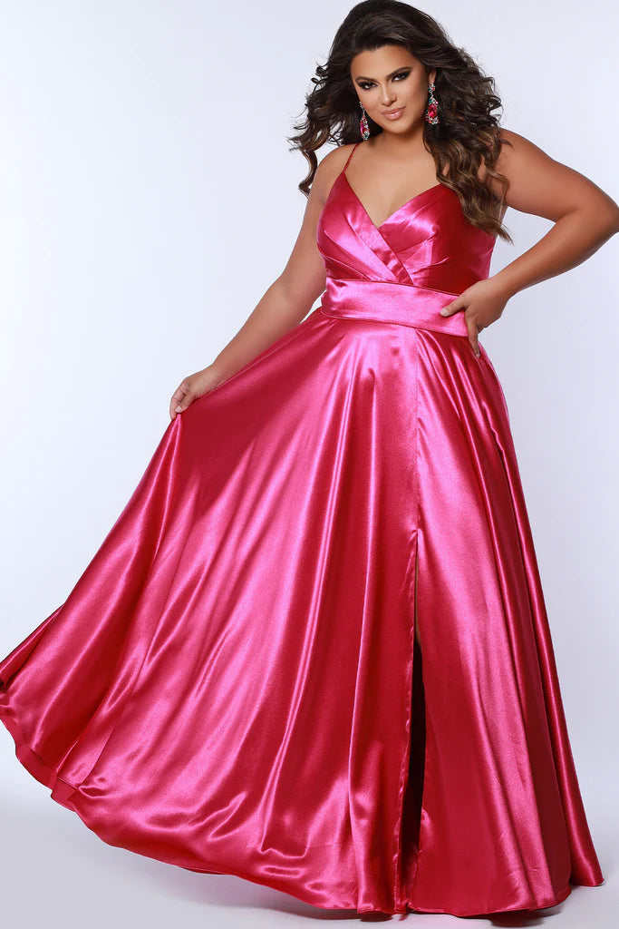 Sydneys Closet SC7375 Long Prom Dress A-line Plus Size Maxi Slit