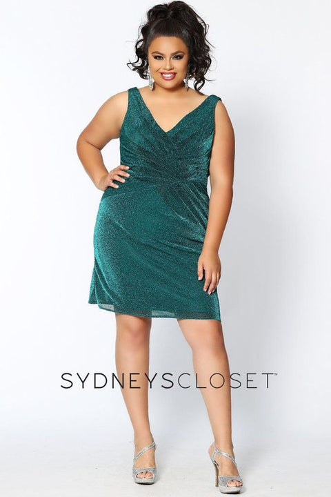 Sydney's Closet SC8108 Size 28 Teal Plus Sized Cocktail Dress Short Me –  Glass Slipper Formals