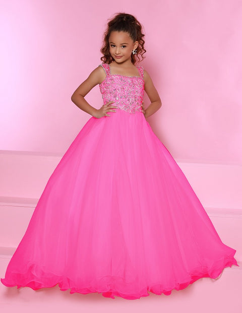 COMRATE Girls Sleeveless Long Rani Pink Gown Dress for Kids : Amazon.in:  Fashion