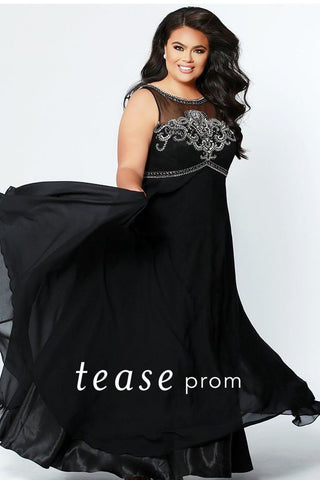 black and silver prom dress