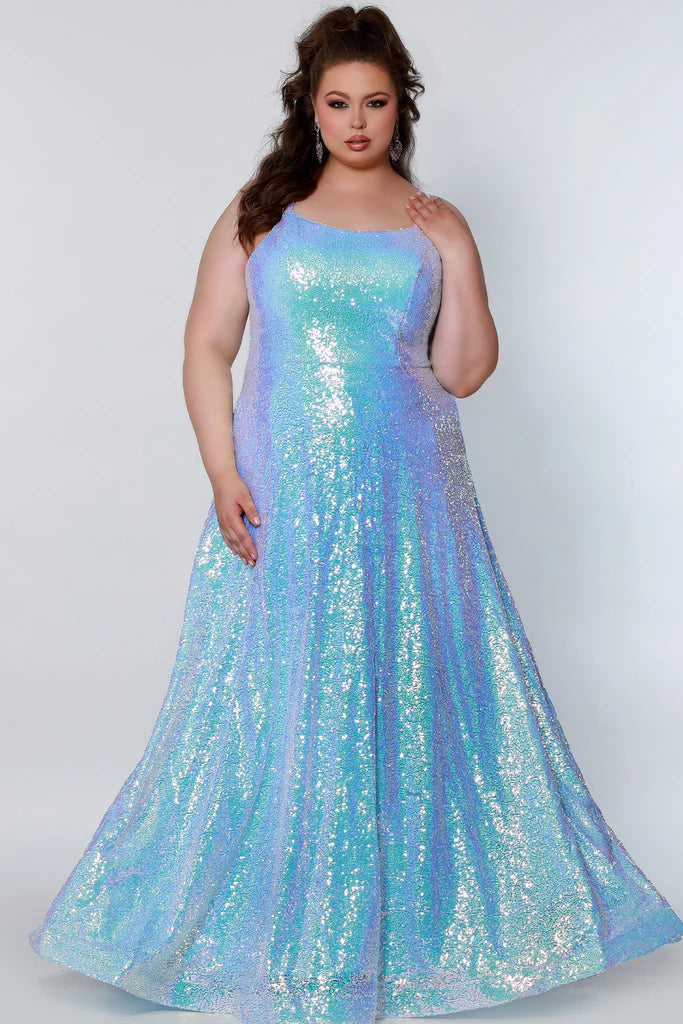 Sydneys Closet SC7389 Long Prom Dress Plus Size Sequin Off