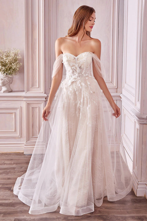 C2022-sbg55 Elegant strapless fitted wedding gown with detachable bow –  Darius Fashions