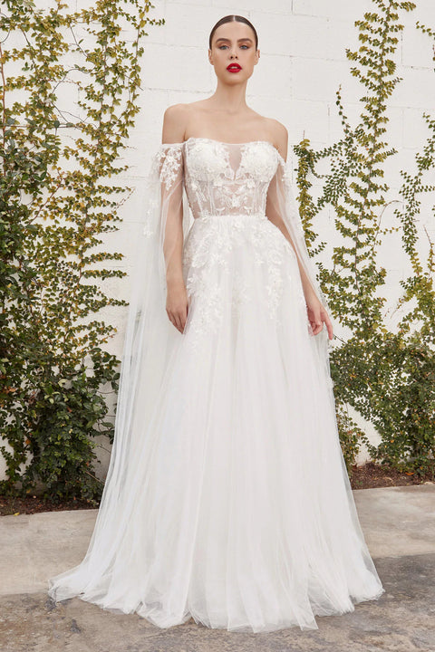 Andrea and Leo A1103W Noella Detached Sleeve Corset Top Wedding Dress