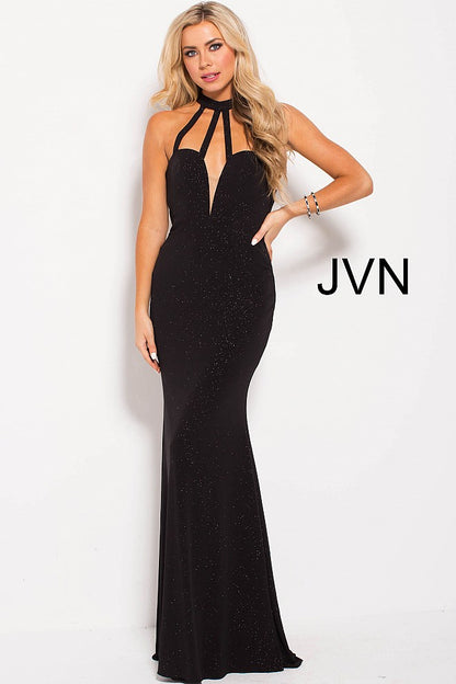 Jovani JVN 60600 Size 6 Black glitter jersey Sexy Formal Dress Backles ...