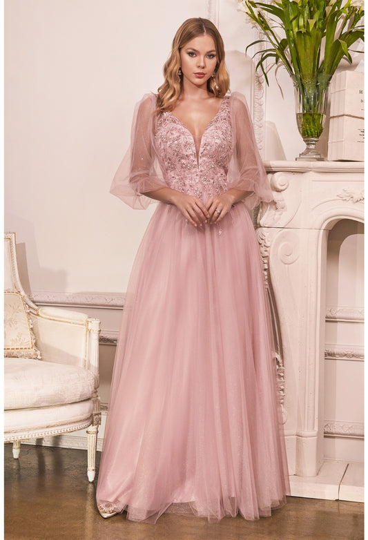 CD 320 Size 20 Long Tulle A Line Formal Mother Of Wedding Guest