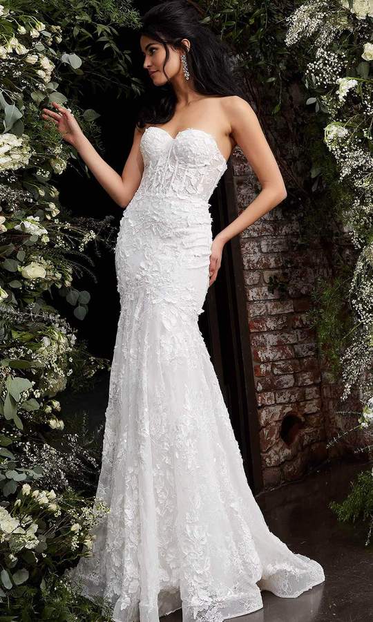 strapless mermaid wedding dresses with diamonds