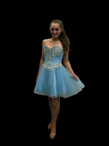 girls teal party dress