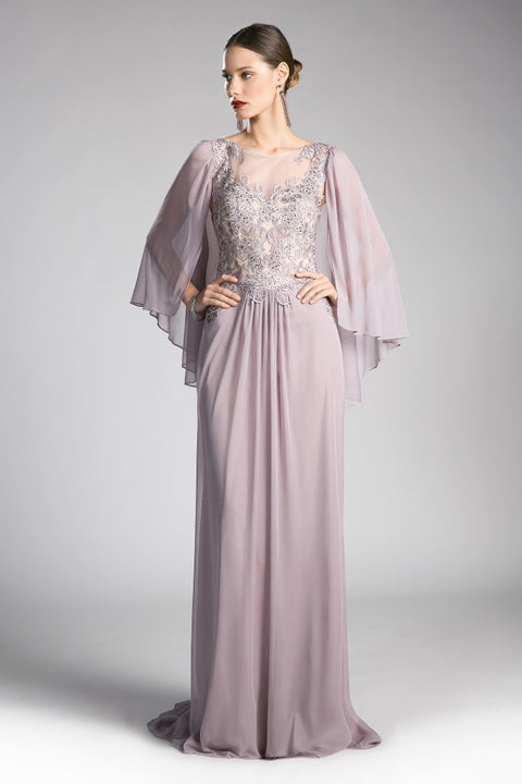 CD 0192 Size 12, 16 Long A Line Chiffon Long Sleeve Mother Of Dress We –  Glass Slipper Formals