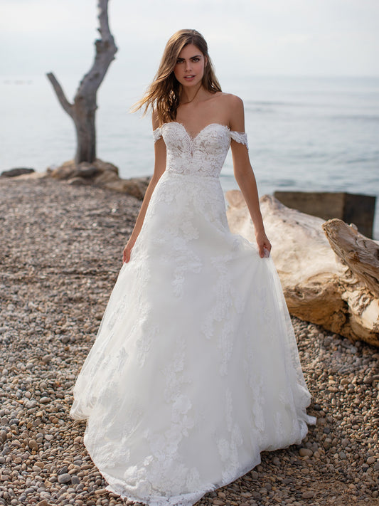 White One Bridal NICKI Size 16 Pronovias Wedding Dress Shimmer Tulle P –  Glass Slipper Formals