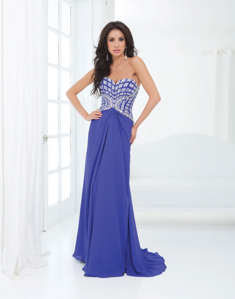 Tony Bowls 11407 Crystal Bodice Pageant Dress Sweetheart Chiffon Gown ...