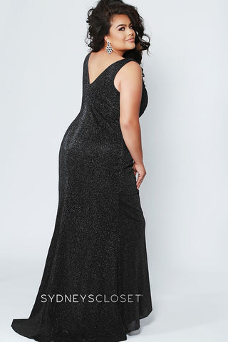 black shimmer evening gown