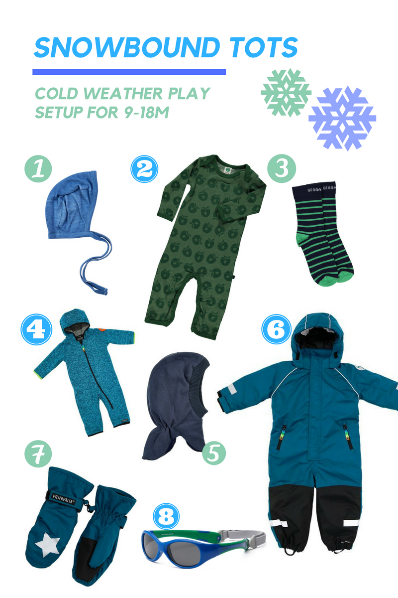 18m old 80cm snow play winter gear setup recommendations from Biddle and Bop