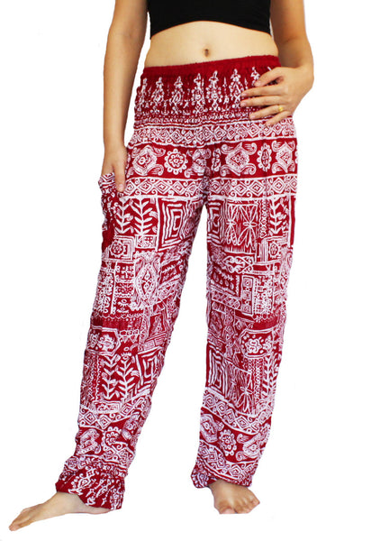 Red Aztec Harem Pants - Bohemian Harem Pants | Elephant Boho Hippie ...