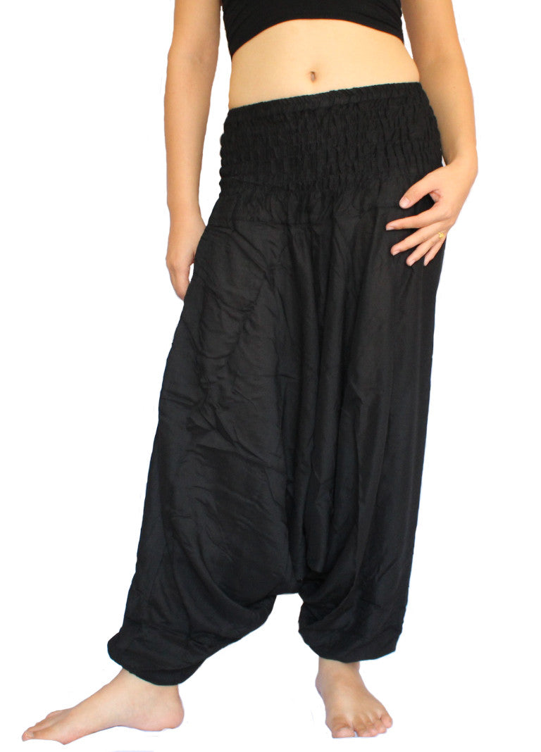 Black Aladdin Pants - Bohemian Harem Pants | Elephant Boho Hippie Pants ...