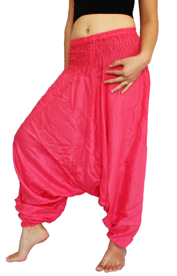 Pink Aladdin Pants - Bohemian Harem Pants | Elephant Boho Hippie Pants ...